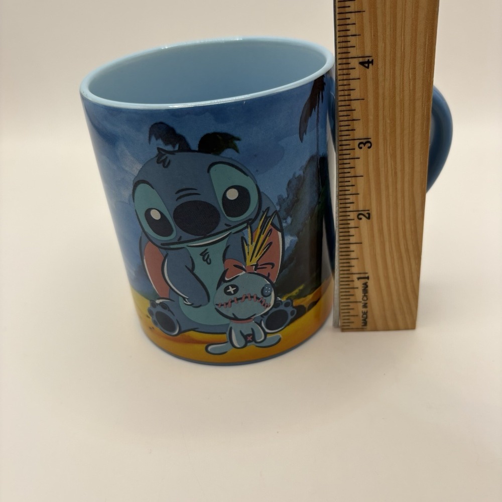 Disney Lilo & Stitch Coffee Mug 14 Oz Blue Skies Hawaii Beach Ohana Means Family - Picture 2 of 7